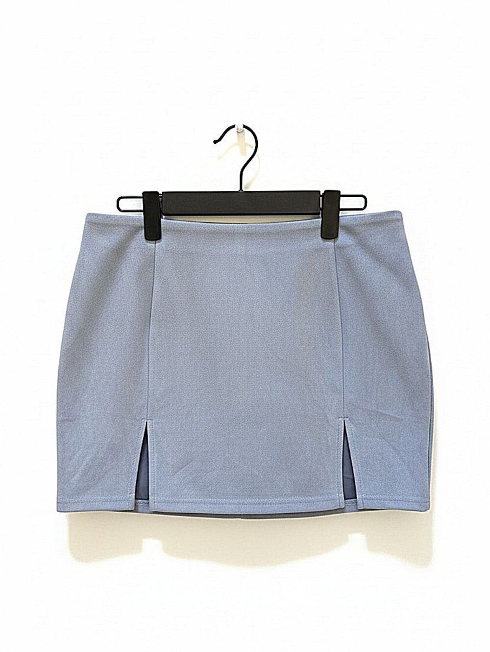 NWT! Better Be Classic Light Blue Suede Mini Skirt with Front Slits - Women - Picture 2 of 5